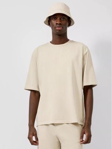 Q/S by s.Oliver Tricou barbati din jerseu, Loose Fit, Crem