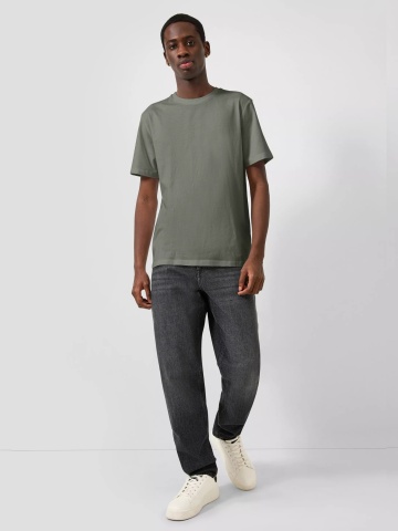 Q/S by s.Oliver Tricou barbati, la baza gatului, din bumbac, Regular Fit, Olive - Img 4