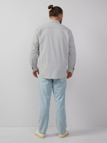 s.Oliver Big Sizes Camasa barbati big sizes, cu maneca lunga, Regular fit, Gri deschis - Img 6