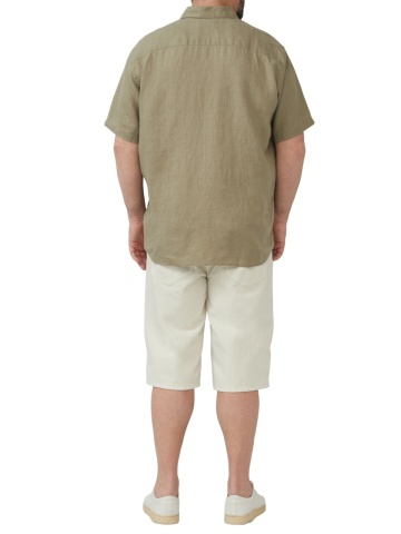 s.Oliver Big Sizes Camasa din 100% in, barbati big sizes, Regular fit, Olive - Img 5