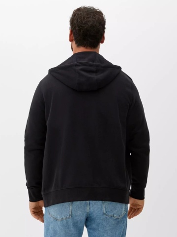 s.Oliver Big Sizes, Hanorac barbati big sizes, cu fermoar, Regular fit, Negru - Img 2