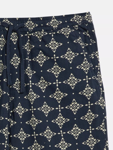 s.Oliver Big Sizes Pantaloni scurti barbati big sizes, cu talie medie, din bumbac, cu imprimeu, Resort fit, Detroit, Bleumarin inchis - Img 3