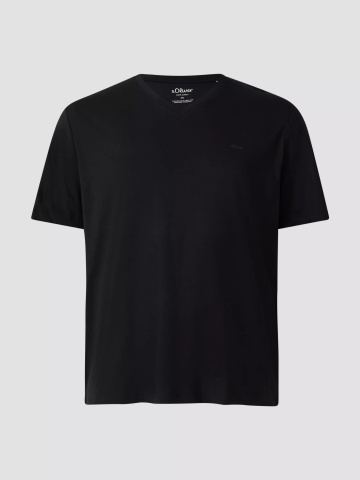 s.Oliver Big Sizes Tricou barbati big sizes, cu anchior, din bumbac, Negru - Img 6