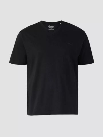 s.Oliver Big Sizes Tricou barbati big sizes cu anchior, din bumbac, Regular fit, Negru - Img 7
