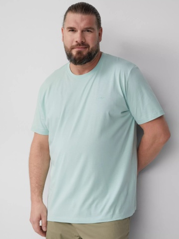 s.Oliver Big Sizes Tricou barbati big sizes cu decolteu la baza gatului, Regular fit, Turcoaz