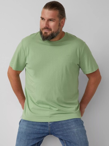 s.Oliver Big Sizes Tricou barbati big sizes, cu decolteu la baza gatului, din bumbac, Verde deschis - Img 5