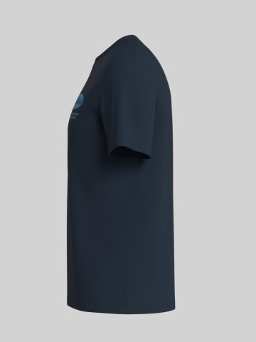 s.Oliver Big Sizes Tricou barbati big sizes cu decolteu la baza gatului si imprimeu cu logo, Bleumarin - Img 5