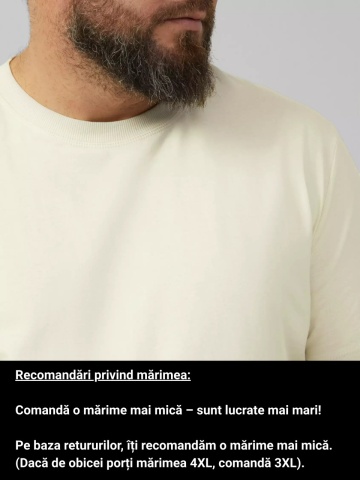s.Oliver Big Sizes Tricou barbati big sizes din jerseu moale de bumbac, Regular fit, Crem - Img 3