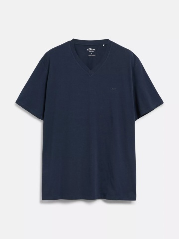 s.Oliver Big Sizes Tricou cu anchior, barbati big sizes, din bumbac, Regular fit, Bleumarin inchis - Img 8
