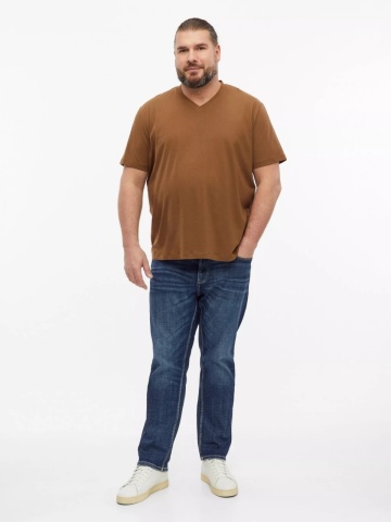 s.Oliver Big Sizes Tricou cu anchior, barbati big sizes, din bumbac, Regular fit, Maro - Img 7