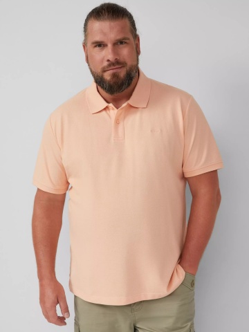 s.Oliver Big Sizes Tricou polo barbati big sizes, Regular fit din bumbac, Portocaliu deschis