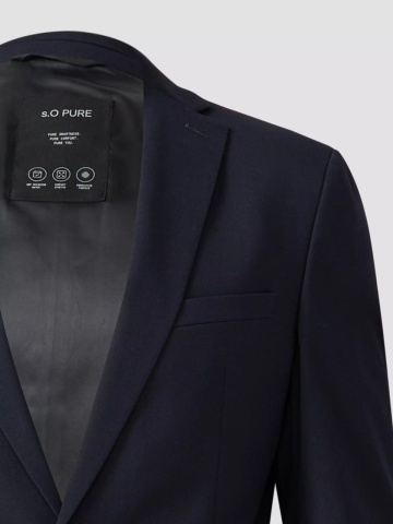 s.Oliver BLACK LABEL, Sacou elegant barbati, croiala Slim fit, Bleumarin inchis - Img 8