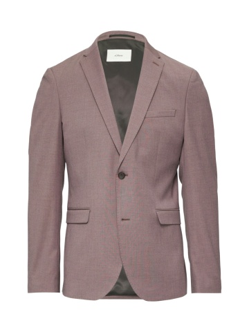 s.Oliver BLACK LABEL Sacou elegant barbati, croiala Slim fit, Liliac inchis - Img 5