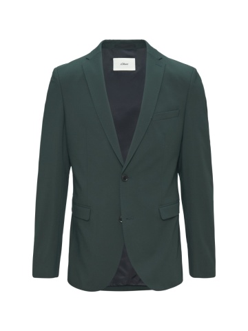 s.Oliver BLACK LABEL Sacou elegant barbati, croiala Slim fit, Verde inchis - Img 7