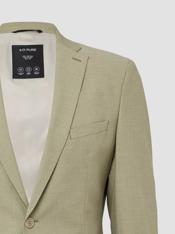 s.Oliver BLACK LABEL Sacou elegant barbati, Slim fit, Verde masliniu - Img 8