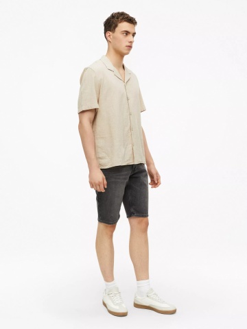s.Oliver Camasa cu maneca scurta barbati, din bumbac, Resort fit, Bej - Img 5