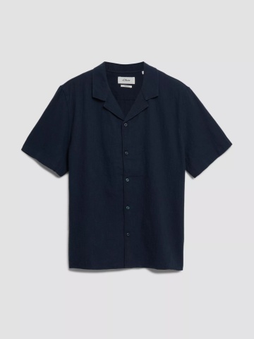 s.Oliver Camasa cu maneca scurta barbati, din bumbac, Resort fit, Bleumarin inchis - Img 6