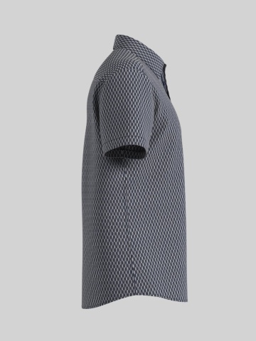 s.Oliver Camasa elastica barbati cu maneca scurta, imprimeu abstract, Regular Fit, Bleumarin inchis - Img 5
