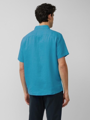 s.Oliver Camasa usoara cu maneca scurta, barbati, din 100% in, Regular fit, Turcoaz - Img 2