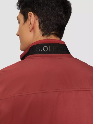 s.Oliver Jacheta barbati tip aviator cu bata elastica, Rosu inchis - Img 4