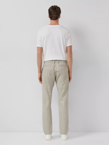 s.Oliver Pantaloni chino barbati, din bumbac, cu talie medie, Regular fit, Straight leg, Phoenix, Verde masliniu - Img 2
