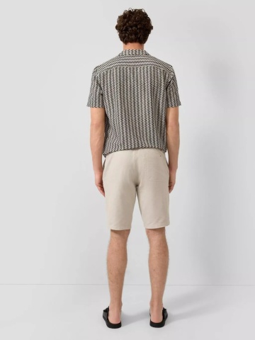 s.Oliver Pantaloni scurti barbati, din amestec de in, cu talie medie, Regular fit, Phoenix, Bej - Img 6