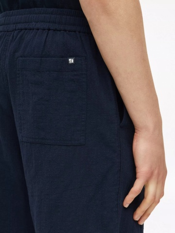 s.Oliver Pantaloni scurti barbati, din bumbac, Relaxed fit, Straight leg, Detroit, Bleumarin inchis - Img 3