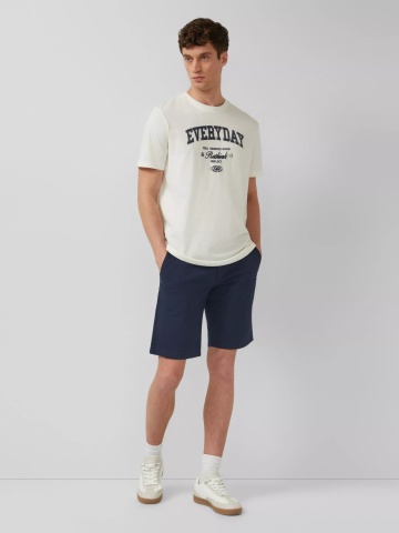 s.Oliver Pantaloni scurti chino barbati, cu talie medie, Regular fit, Phoenix, Bleumarin inchis - Img 4