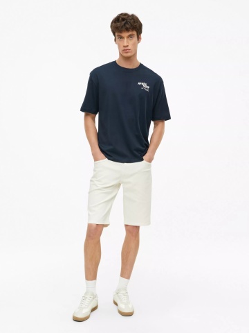 s.Oliver Pantaloni scurti de blug barbati, cu talie medie, Regular fit, Alb - Img 4