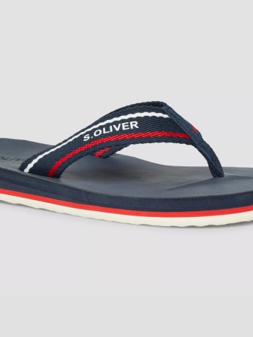 s.Oliver Slapi flip-flop, barbati, cu detalii contrastante, Bleumarin inchis - Img 3