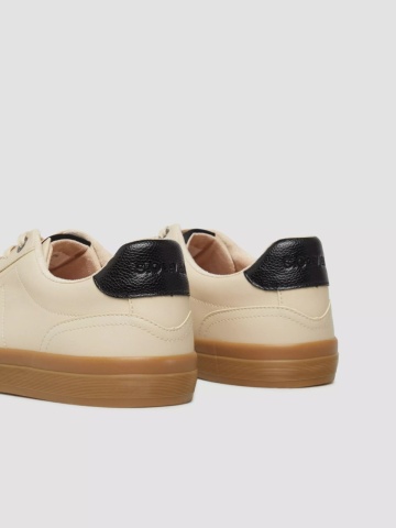 s.Oliver Sneakers barbati, cu detalii, in dungi, Bej - Img 3