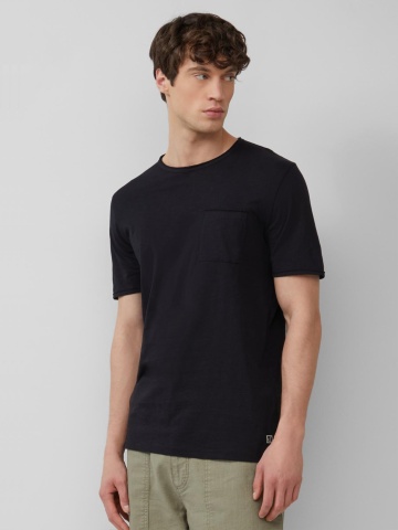 s.Oliver Tricou barbati cu croiala Regular Fit, buzunar la piept, Negru