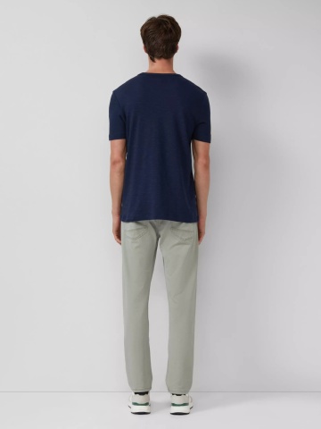 s.Oliver Tricou barbati cu structura din fire, decolteu la baza gatului, Bleumarin inchis - Img 5