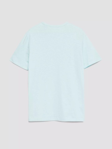 s.Oliver Tricou barbati din bumbac, cu imprimeu, Regular fit, Turcoaz deschis - Img 6