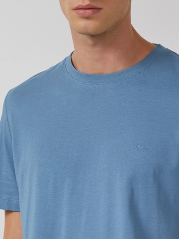 s.Oliver Tricou barbati din bumbac, Regular fit, Albastru inchis - Img 3