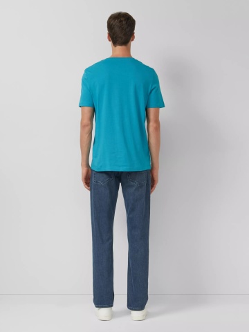s.Oliver Tricou barbati din bumbac, Regular fit, Turcoaz - Img 2