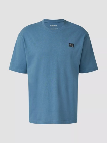 s.Oliver Tricou barbati, din jerseu gros de bumbac, Modern fit, Albastru - Img 6
