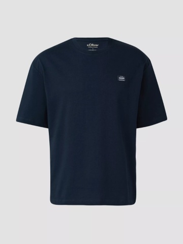s.Oliver Tricou barbati, din jerseu gros de bumbac, Modern fit, Bleumarin inchis - Img 7