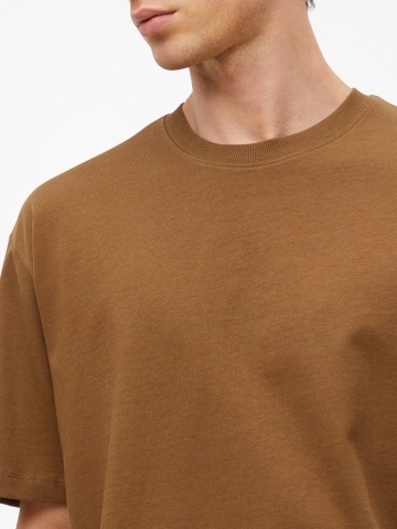 s.Oliver Tricou barbati la baza gatului, din jerseu gros de bumbac, Modern fit, Maro - Img 4