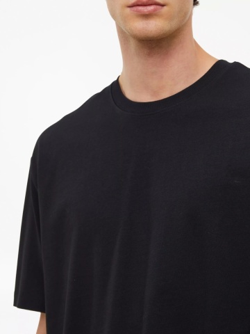 s.Oliver Tricou barbati la baza gatului, din jerseu gros de bumbac, Modern fit, Negru - Img 3