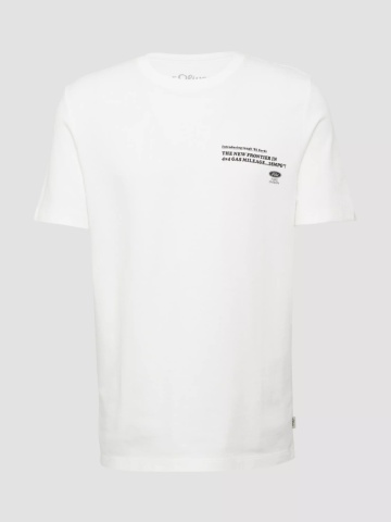 s.Oliver Tricou barbati la baza gatului, Regular fit, cu imprimeu Ford®, Alb - Img 6