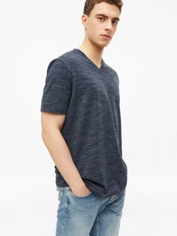 s.Oliver Tricou cu anchior, barbati, din amestec de bumbac, Regular fit, Bleumarin inchis - Img 3