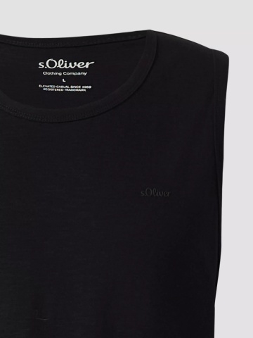 s.Oliver Tricou fara maneca barbati, din jerseu de bumbac, Regular fit, Negru - Img 7