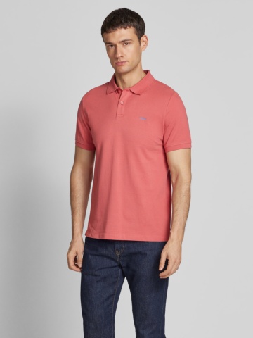 s.Oliver Tricou polo barbati, din 100% bumbac, cu logo, Roz