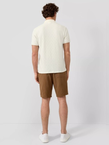 s.Oliver Tricou polo barbati din amestec de bumbac, Regular fit, Crem - Img 2