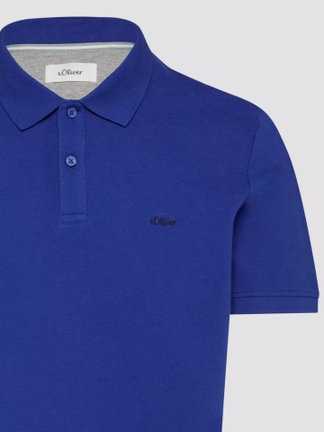 s.Oliver Tricou polo barbati, din bumbac cu croiala Regular Fit, logo, Albastru inchis - Img 8