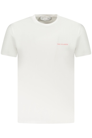Trussardi Tricou barbati, cu imprimeu grafic pe spate, Regular fit, Alb - Img 1