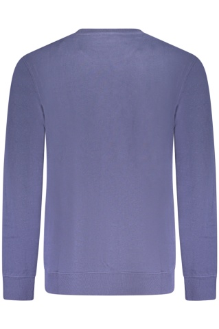 Bluza barbati, cu mini imprimeu cu text, Regular fit, Bleumarin - Img 2