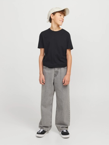Jack & Jones Blugi baieti, ALEX, cu talie inalta si croiala Baggy Fit, Gri inchis - Img 6