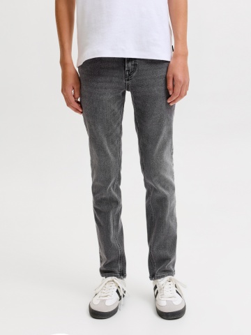 Jack & Jones Blugi baieti, CLARK, cu talie joasa si croiala Regular fit, Gri